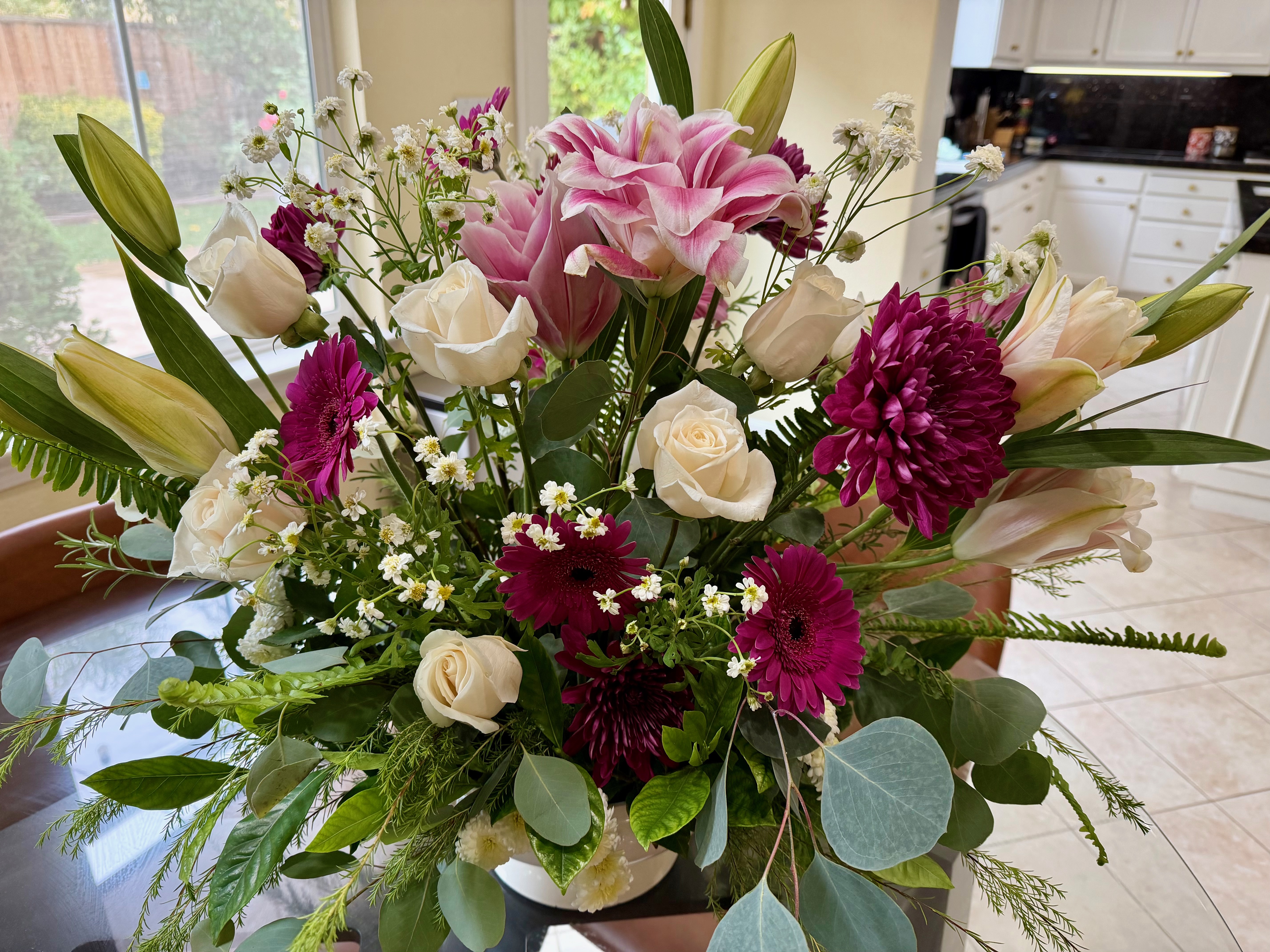 A handmade flower arrangement